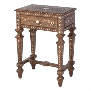 Butler Specialty Company Rashmi 21&quotW Rectangular Teak & Bone End Table - Brown