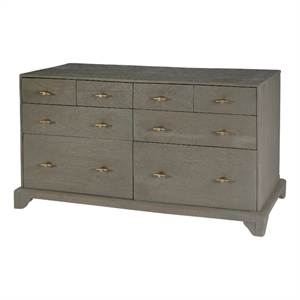 Butler Specialty Company Faro 55&quot W Rectangular Wood 8 Drawer Dresser - Gray