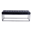 Butler Specialty Company Knox 54 in. W Leather and Iron Accent Bench - Black