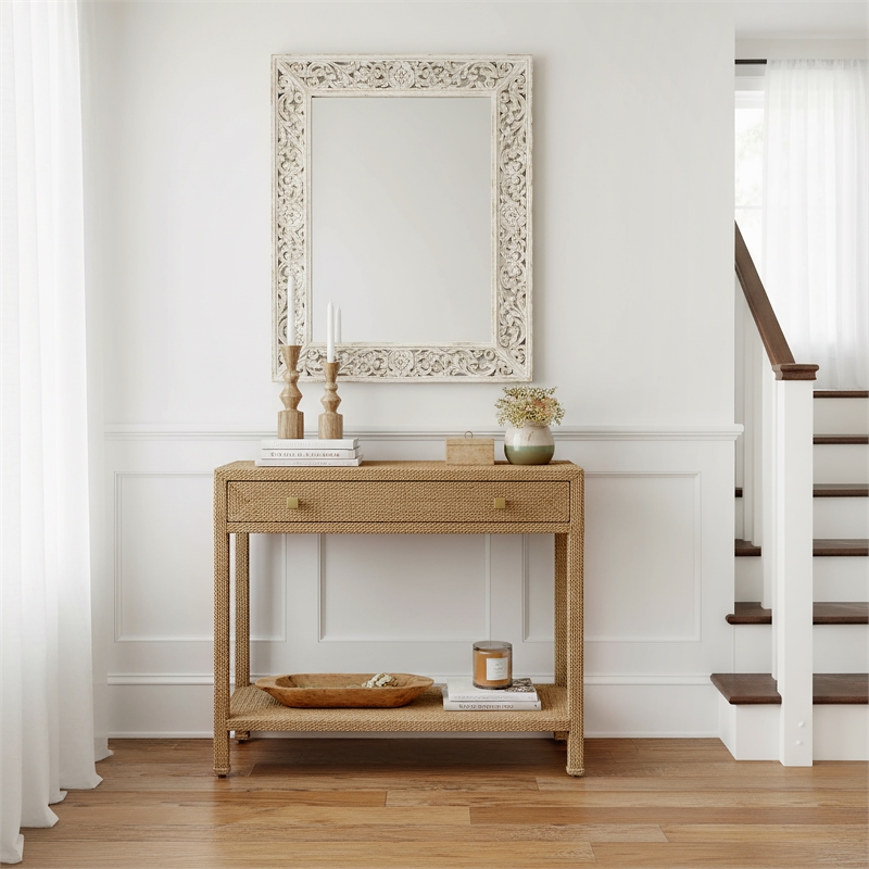Butler Specialty Company Como 31.5 in. W Banana Leaf Console Table in Natural