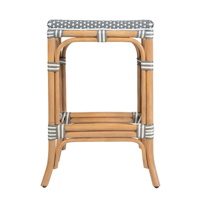 Butler Specialty Company Laguna 24.5 in. Seat Height Rattan Counter Stool - Gray and White