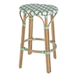 Butler Specialty Company Ballito 30 in. Seat Height Oval Rattan Bar Stool - White and Green