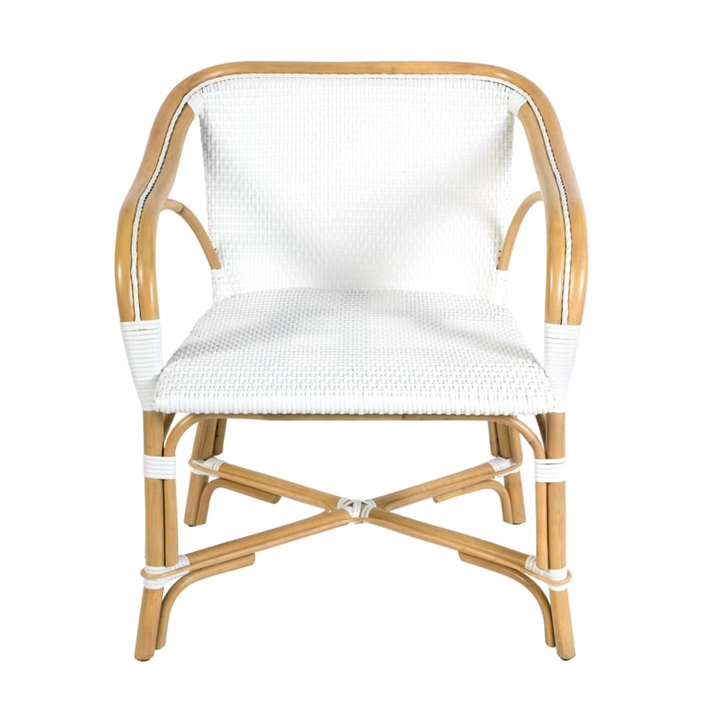 Butler Specialty Company Portofino 18.75 in. Seat Height Rattan Arm Chair - Smooth White