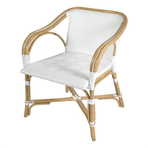 Butler Specialty Company Portofino 18.75 in. Seat Height Rattan Arm Chair - Smooth White