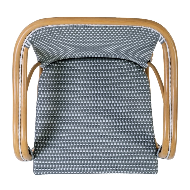 Butler Specialty Company Portofino 18.75 in. Seat Height Rattan Arm Chair - Gray and White