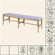 Butler Specialty Company Laguna 66.5 in. W Rattan Backless Accent Bench - White and Navy