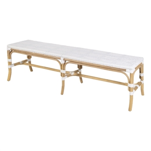 Butler Specialty Company Laguna 66.5 in. W Rattan Backless Accent Bench - Smooth White