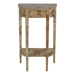 Butler Specialty Company Wendell 17.5&quotW Demilune Wood Console Table with Shelf - Light Brown