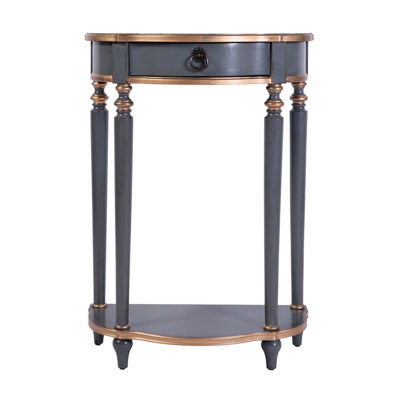 Butler Specialty Company Ashby 22 in. W Demilune Wood 1 Drawer Console Table - Pastel Blue