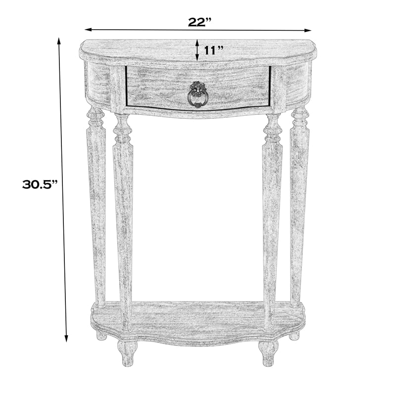 Butler Specialty Company Ashby 22 in. W Demilune Wood 1 Drawer Console Table - Pastel Blue
