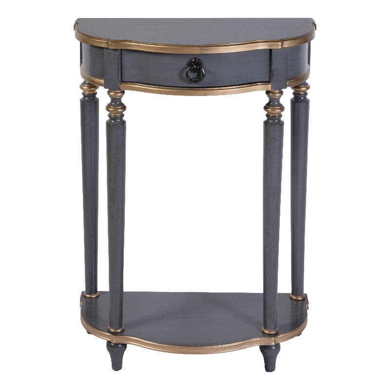 Butler Specialty Company Ashby 22 in. W Demilune Wood 1 Drawer Console Table - Pastel Blue
