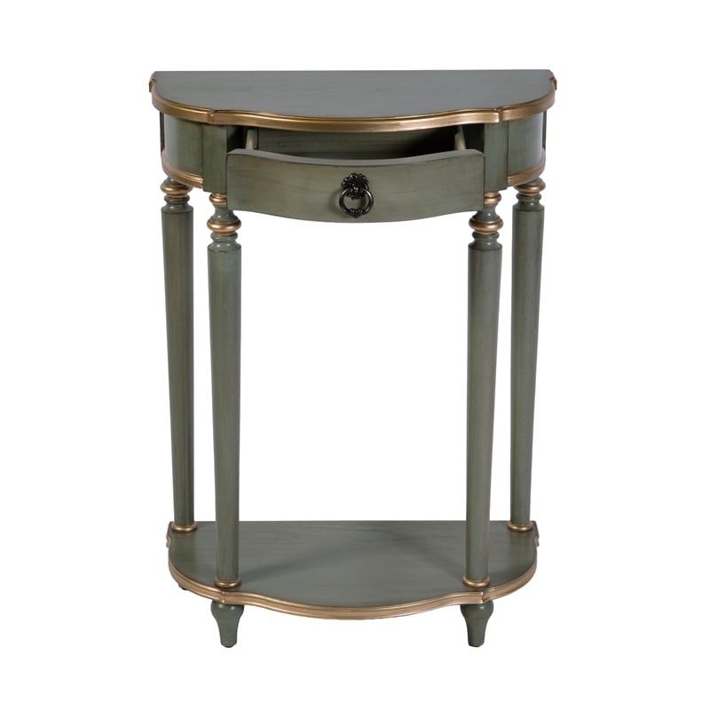 Butler Specialty Company Ashby 22 in. W Demilune Wood 1 Drawer Console Table - Pastel Green