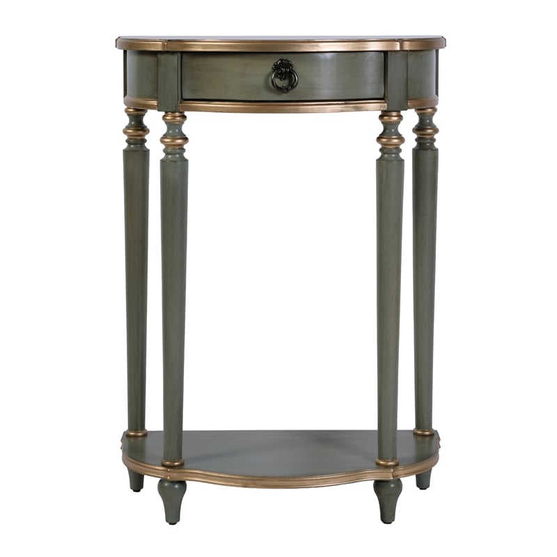 Butler Specialty Company Ashby 22 in. W Demilune Wood 1 Drawer Console Table - Pastel Green