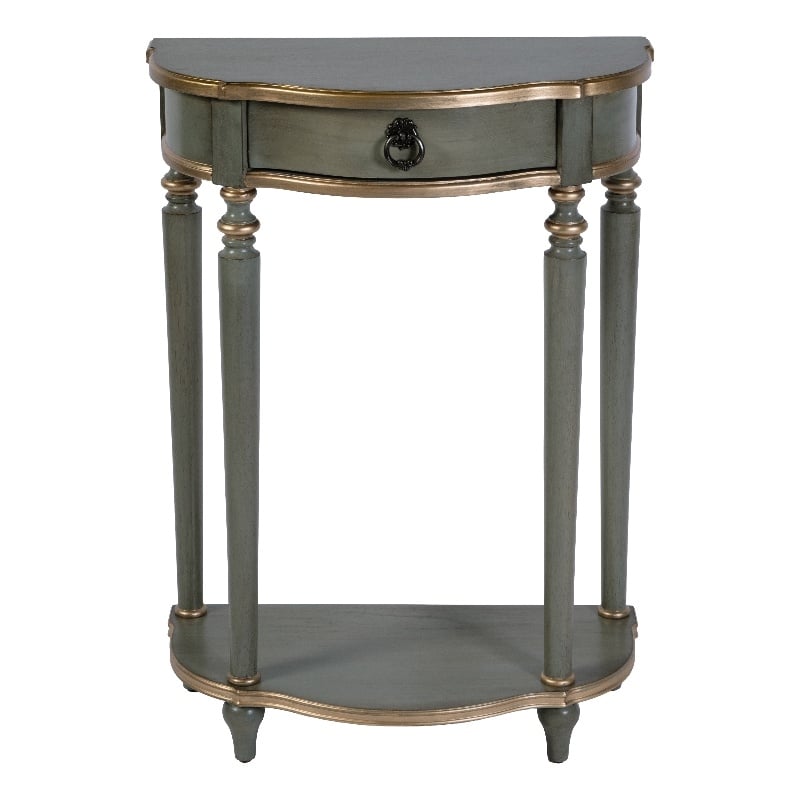 Butler Specialty Company Ashby 22 in. W Demilune Wood 1 Drawer Console Table - Pastel Green
