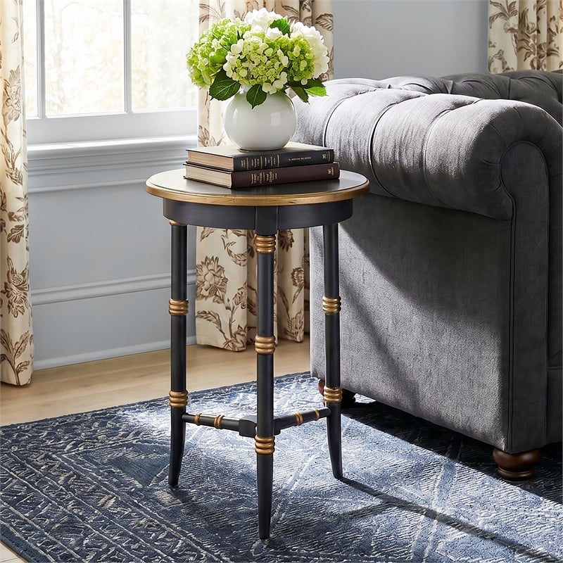 Butler Specialty Company Isla 16 in. W Round Wood 3 Leg Side Table - Pastel Blue