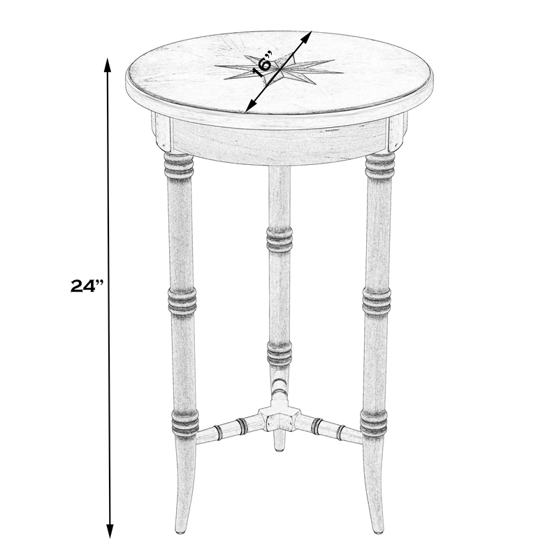 Butler Specialty Company Isla 16 in. W Round Wood 3 Leg Side Table - Pastel Blue