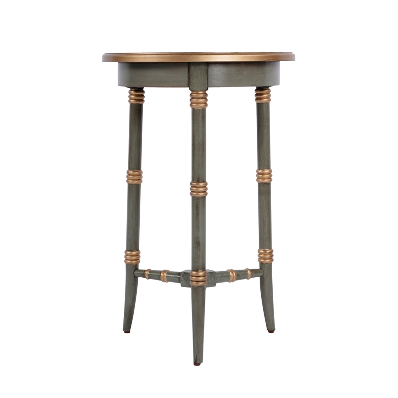 Butler Specialty Company Isla 16 in. W Round Wood 3 Leg Side Table - Pastel Green