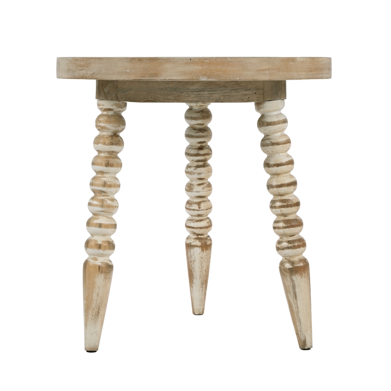 Butler Specialty Company Pisa 17.75 in. W Round Wood and Glass Accent Table - White