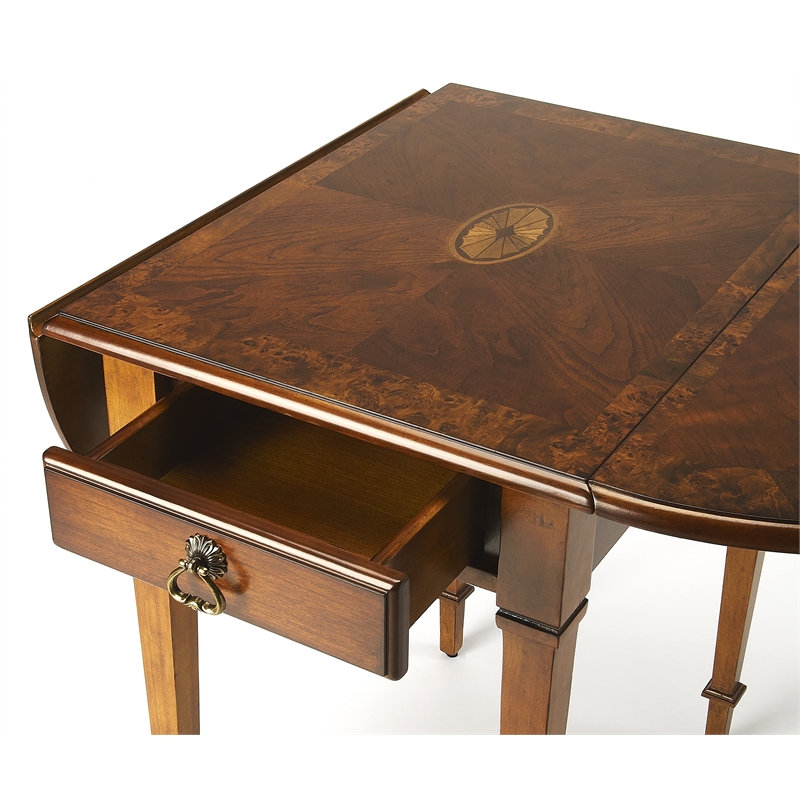 Butler Specialty Pembroke Drop Leaf Table In Olive Ash Burl