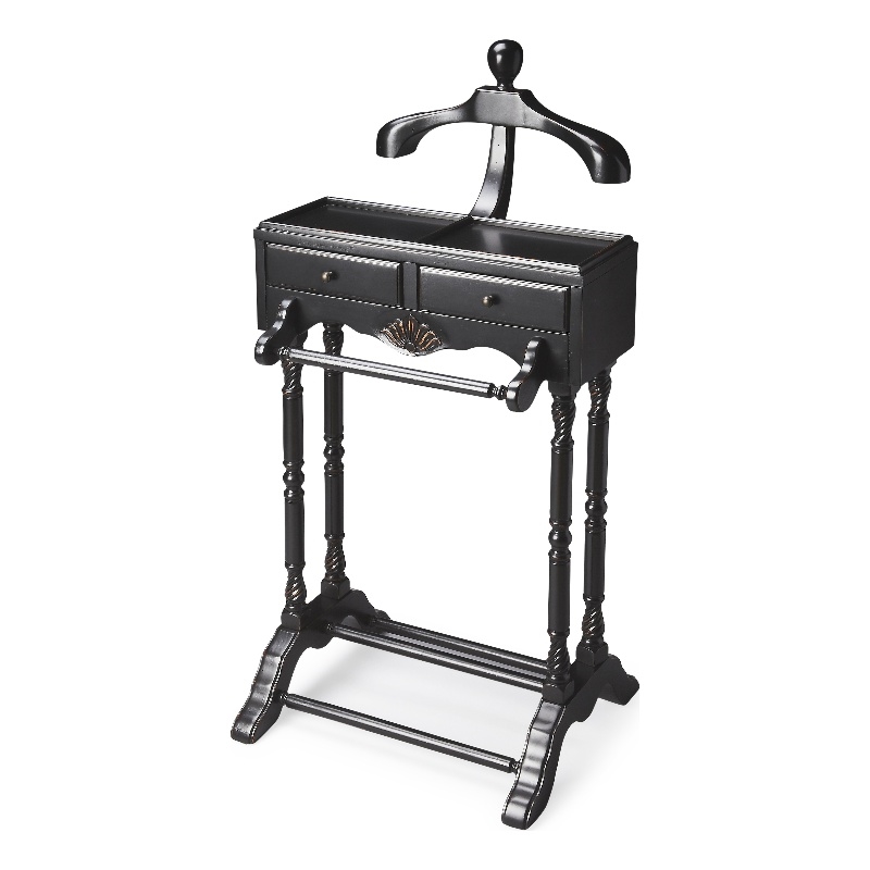Butler Specialty Company Petrov Wood Valet Stand - Black Licorice
