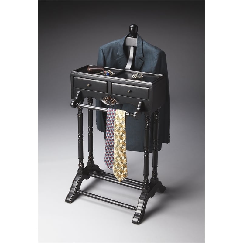 Butler Specialty Company Petrov Wood Valet Stand - Black Licorice