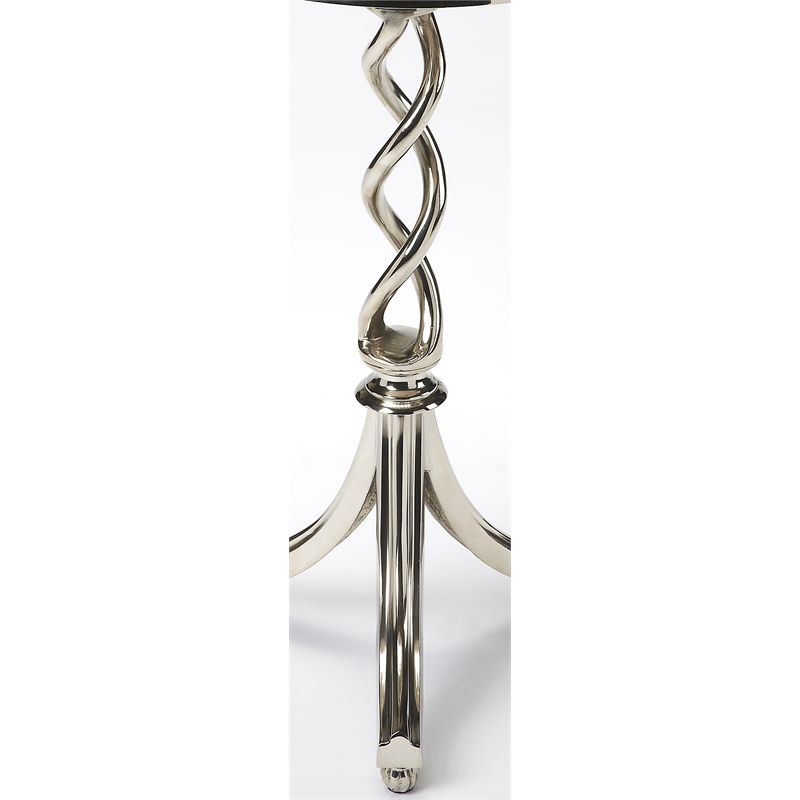 Butler Specialty Modern Expressions Glass Top Accent Table In Silver