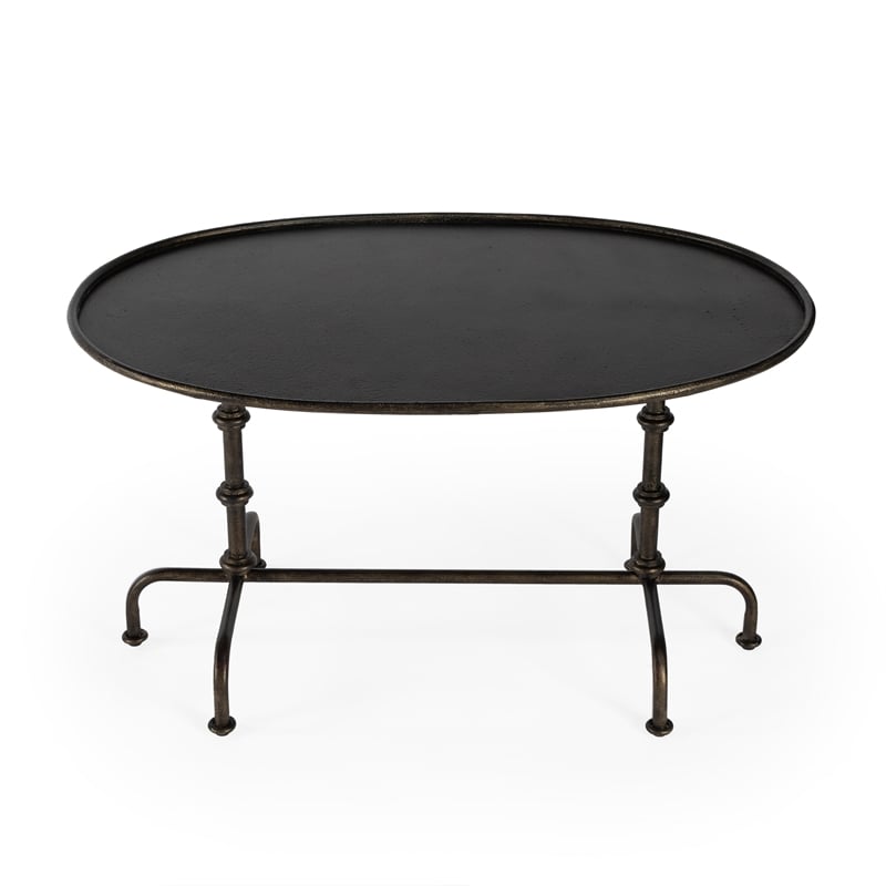 Butler Specialty Metalworks Transitional Coffee Table In Pewter
