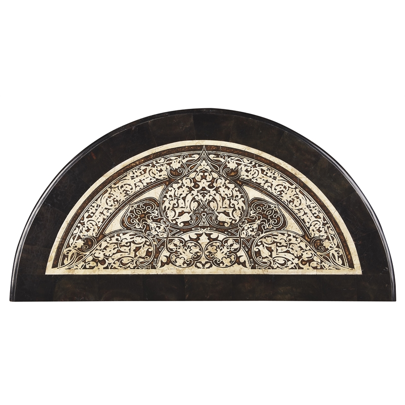 Butler Specialty Metalworks Fossil Stone Demilune Console Table