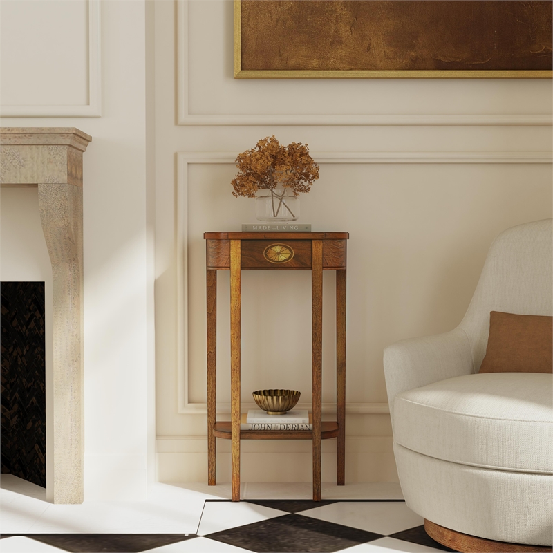 Butler Specialty Masterpiece Demilune Console Table In Olive Ash Burl