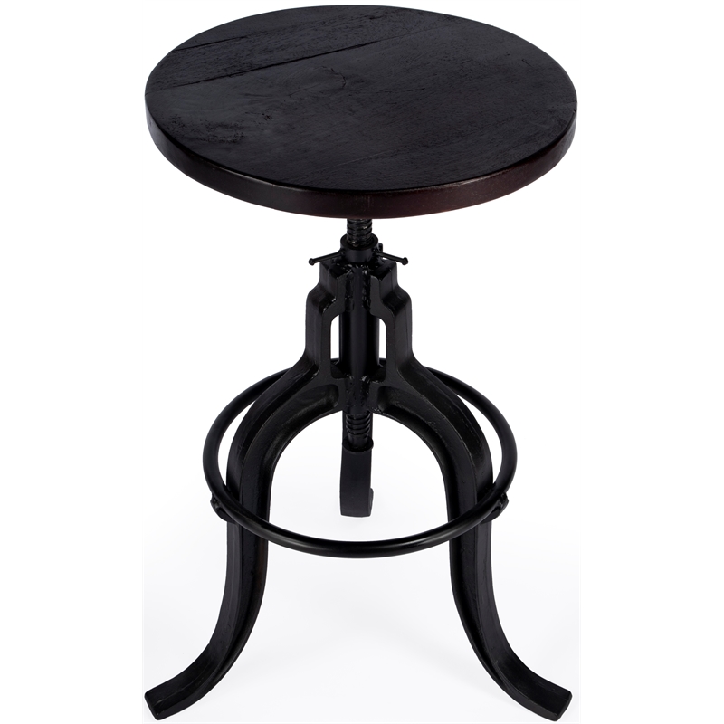 Butler Specialty Industrial Chic Adjustable Bar Stool In Dark Brown