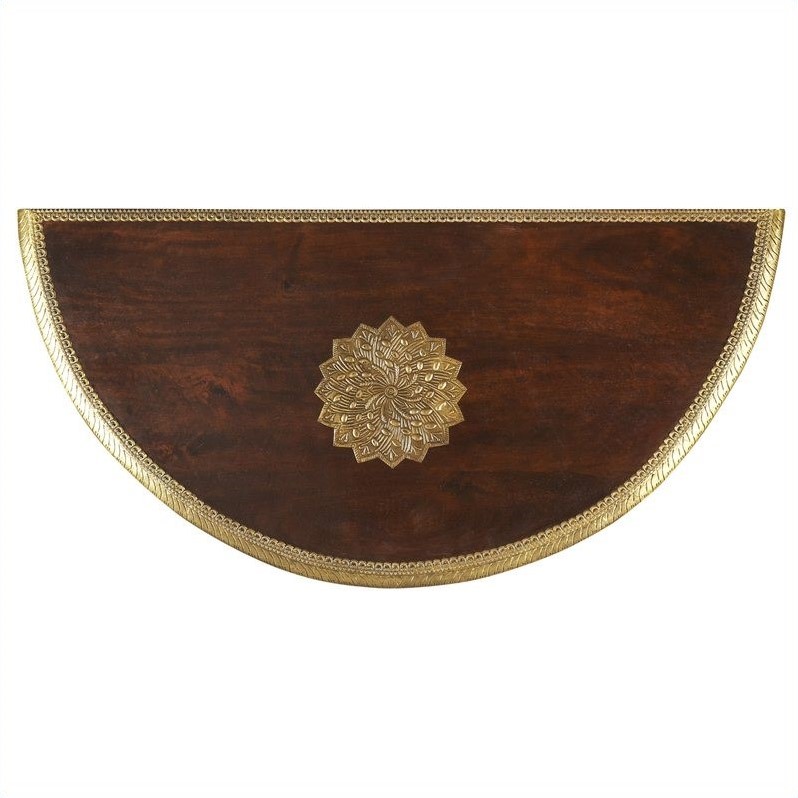 Butler Specialty Artifacts Demilune Console Wood Table In Dark Brown
