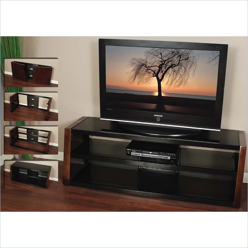 Tech Craft Monaco Series 60 Wide Plasma/LCD Walnut Finish TV Stand 