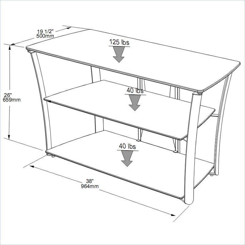 Tech Craft Bernini Series 38 Wide Hi Boy Walnut Finish TV Stand 