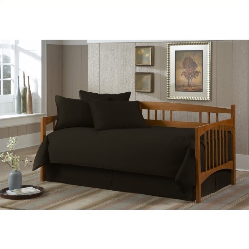 Southern Textiles Paramount Solid Black Twin 5-pc Daybed Ensemble
