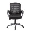 Boss Office Ribbed High Back Mesh Chair in Black