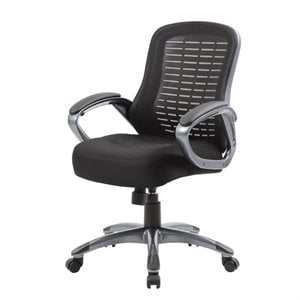 Boss Office Ribbed High Back Mesh Chair in Black