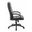 Boss Office Products Caressoftplus Vinyl Executive High Back Chair in Black