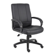 Boss Office Products Mid-Back Caressoft Vinyl Executive Office Chair in Black Boss Office Products Mid-Back Caressoft Vinyl Executive Office Chair in Black