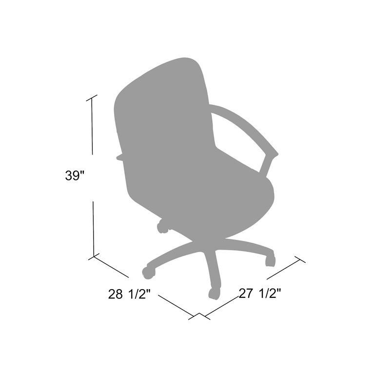 Boss Office Products Mid Back LeatherPlus Chair with Casters in Black