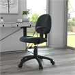 Boss Office Products Leather Deluxe Posture Chair with Adjustable Arms in Black