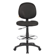 Boss Office Products Stand Up Fabric Drafting Stool with Foot Rest in Black
