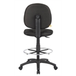 Boss Office Products Stand Up Fabric Drafting Stool with Foot Rest in Black