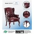 Boss Office Products Wingback Traditional Guest Chair In Burgundy