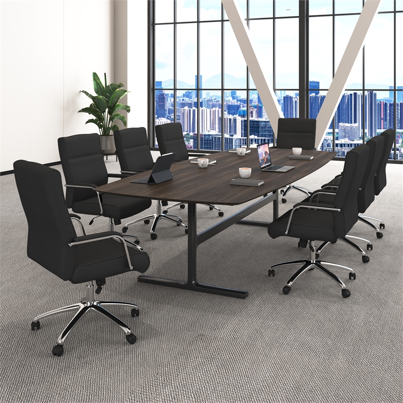 Boss Mid Century Mod Executive Conference Chair in Black