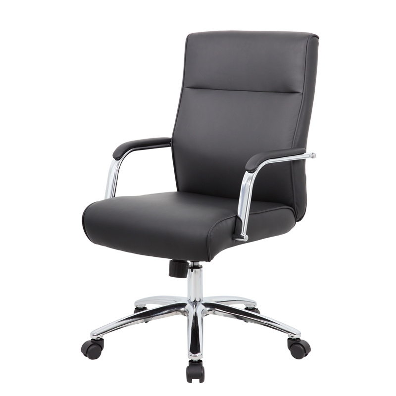 Boss Mid Century Mod Executive Conference Chair in Black