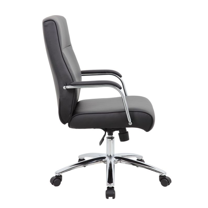 Boss Mid Century Mod Executive Conference Chair in Black