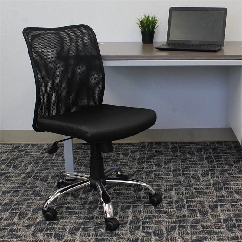 Boss Office Budget Mesh Back Swivel Task Chair in Black