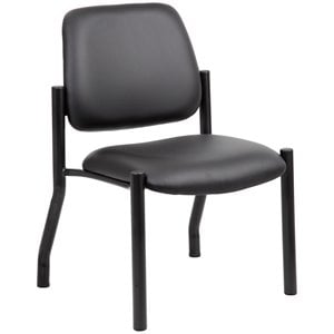 Boss Office Big and Tall Faux Leather Guest Chair in Black