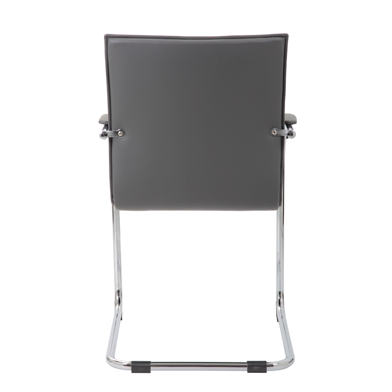 Boss Office Faux Leather Office Chair in Gray (Set of 2)