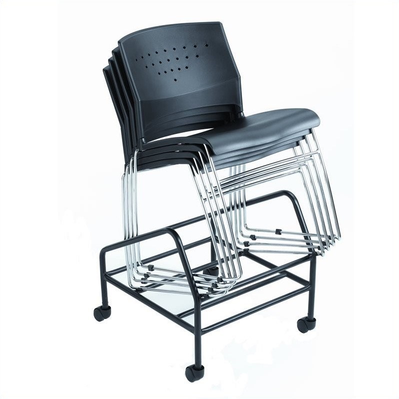 Boss Office Products Stacking Chair Metal Dolly for B1400 Series Chairs in Black